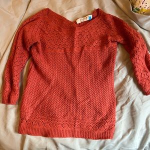 Anthropologie Sparrow Sweater rust red color orange long sleeve medium